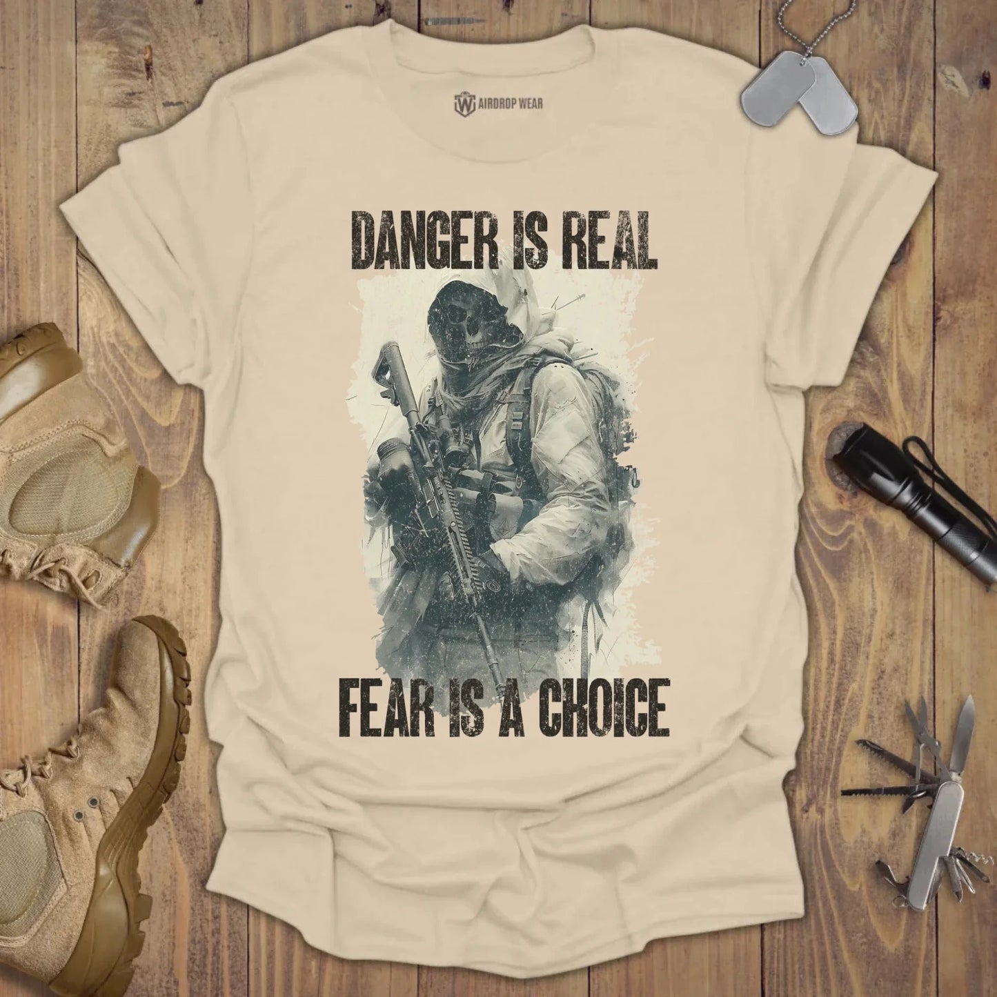 Fear Is A Choice T-shirt Sand