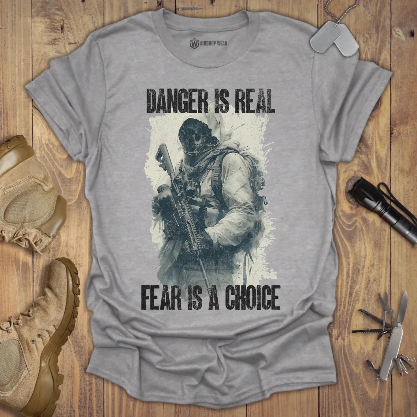 Fear Is A Choice T-shirt Sport Grey