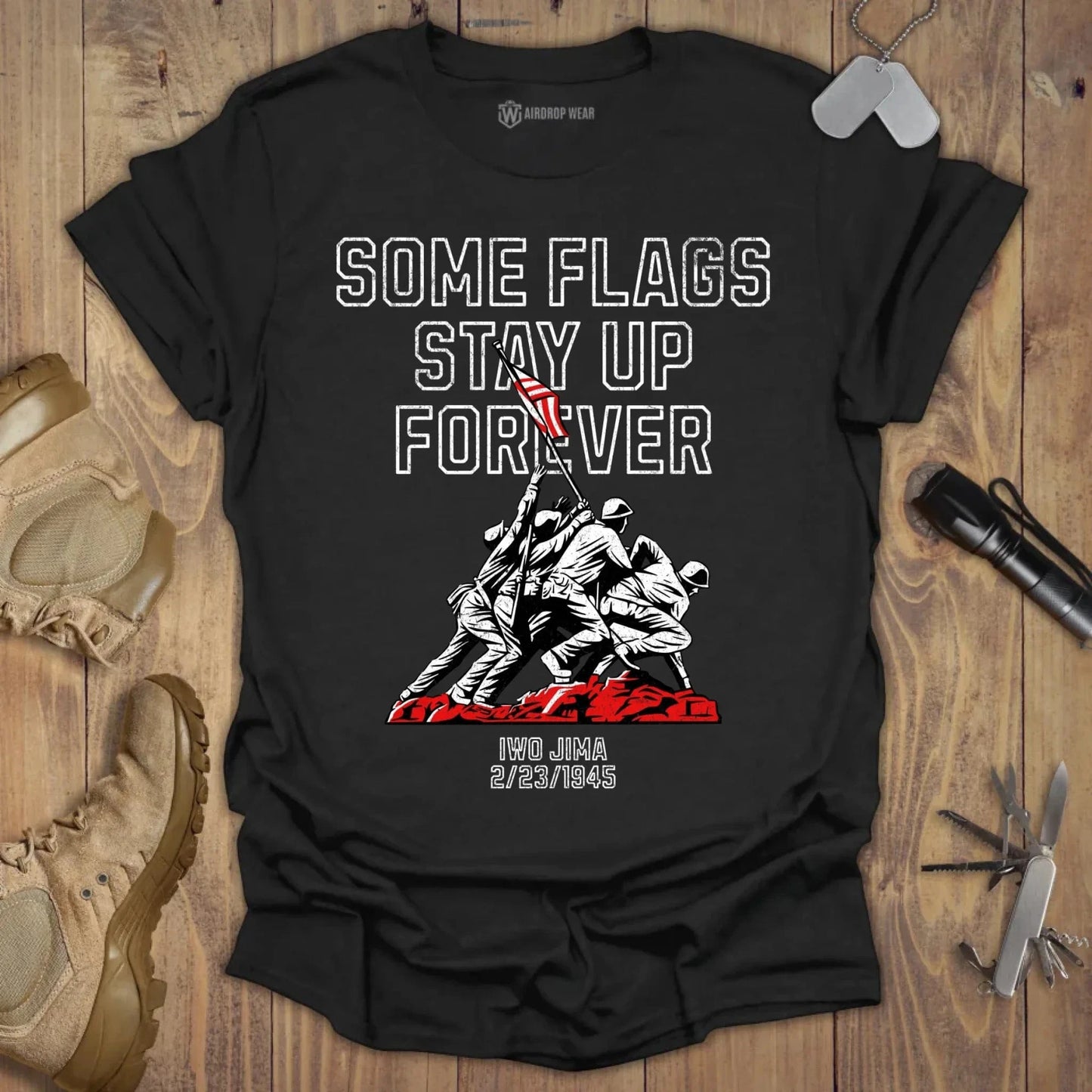 Some Flags Stay Up T-shirt Black