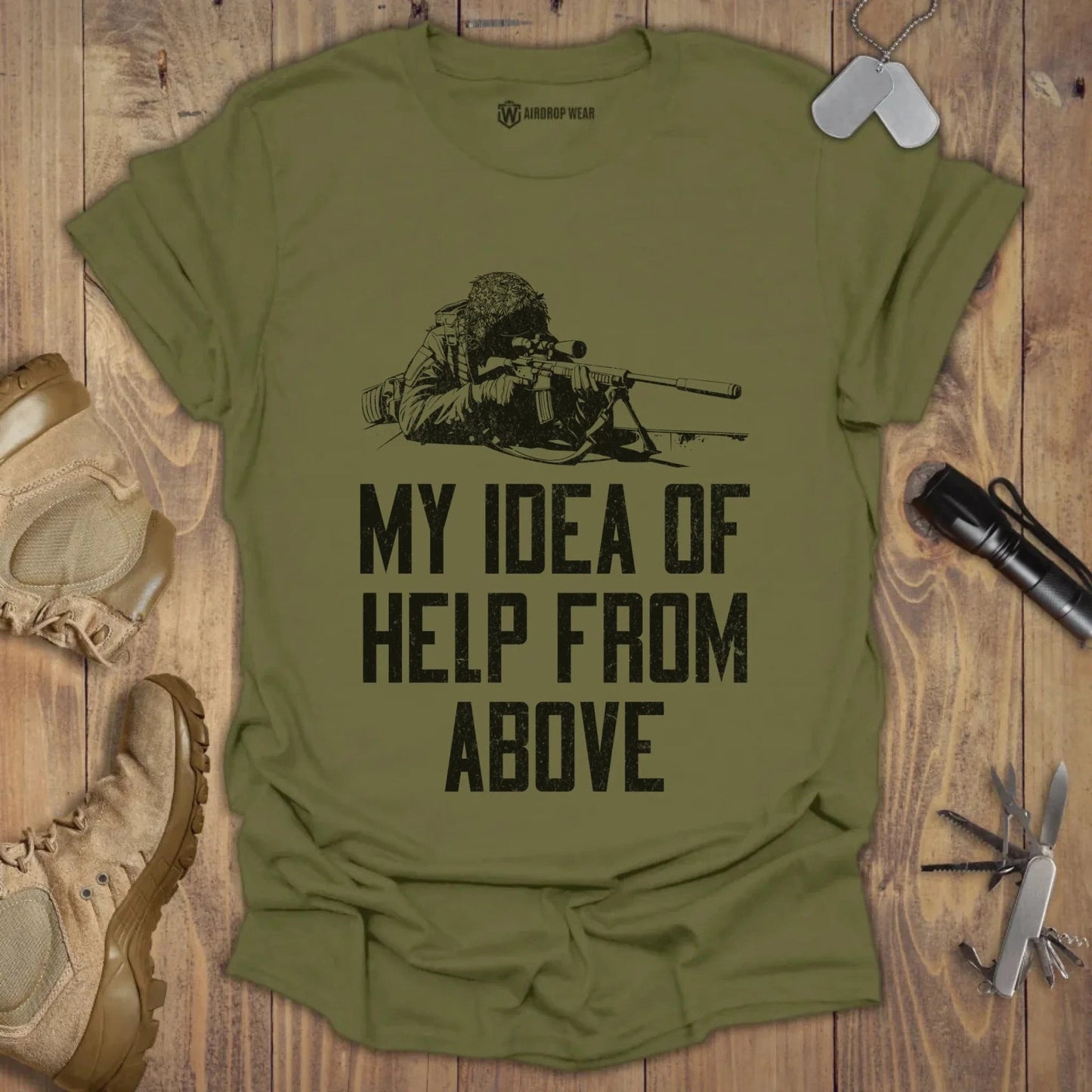Help From Above T-shirt Military Green