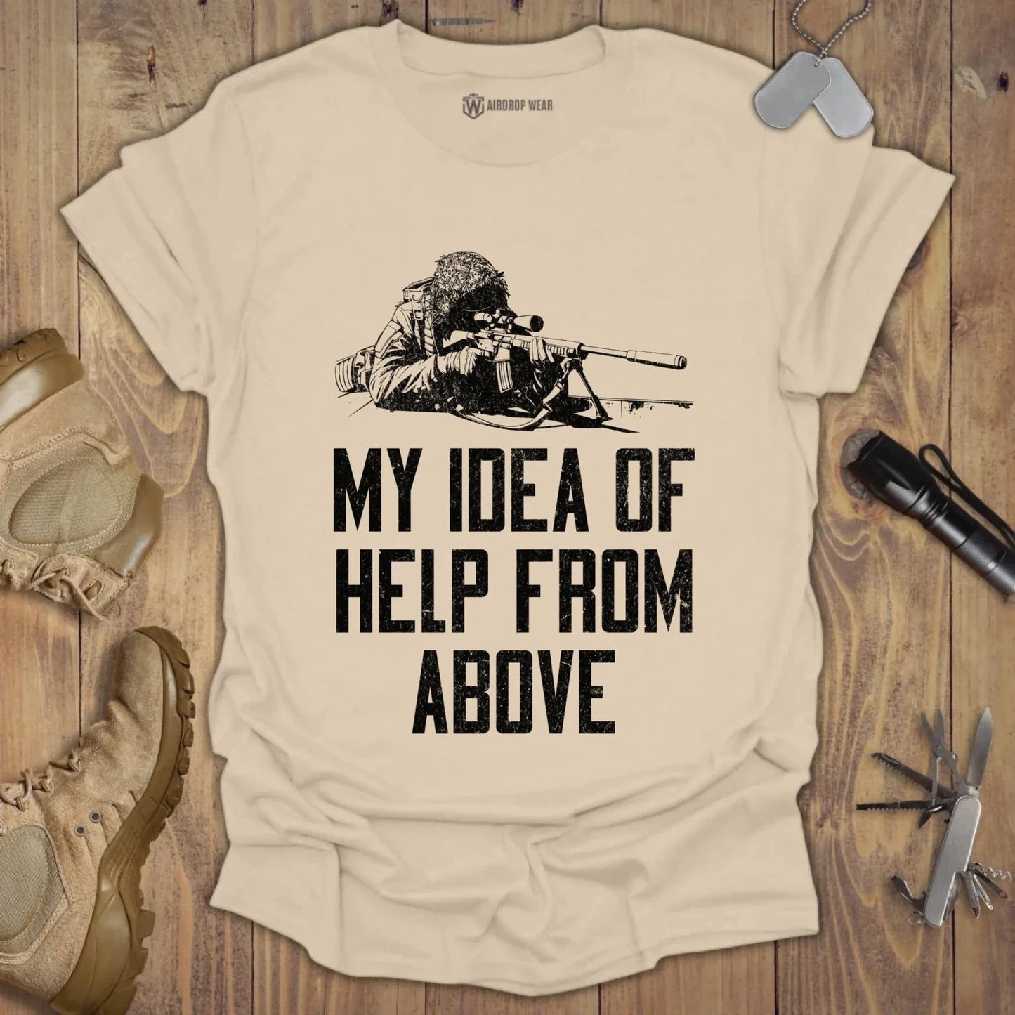 Help From Above T-shirt Sand