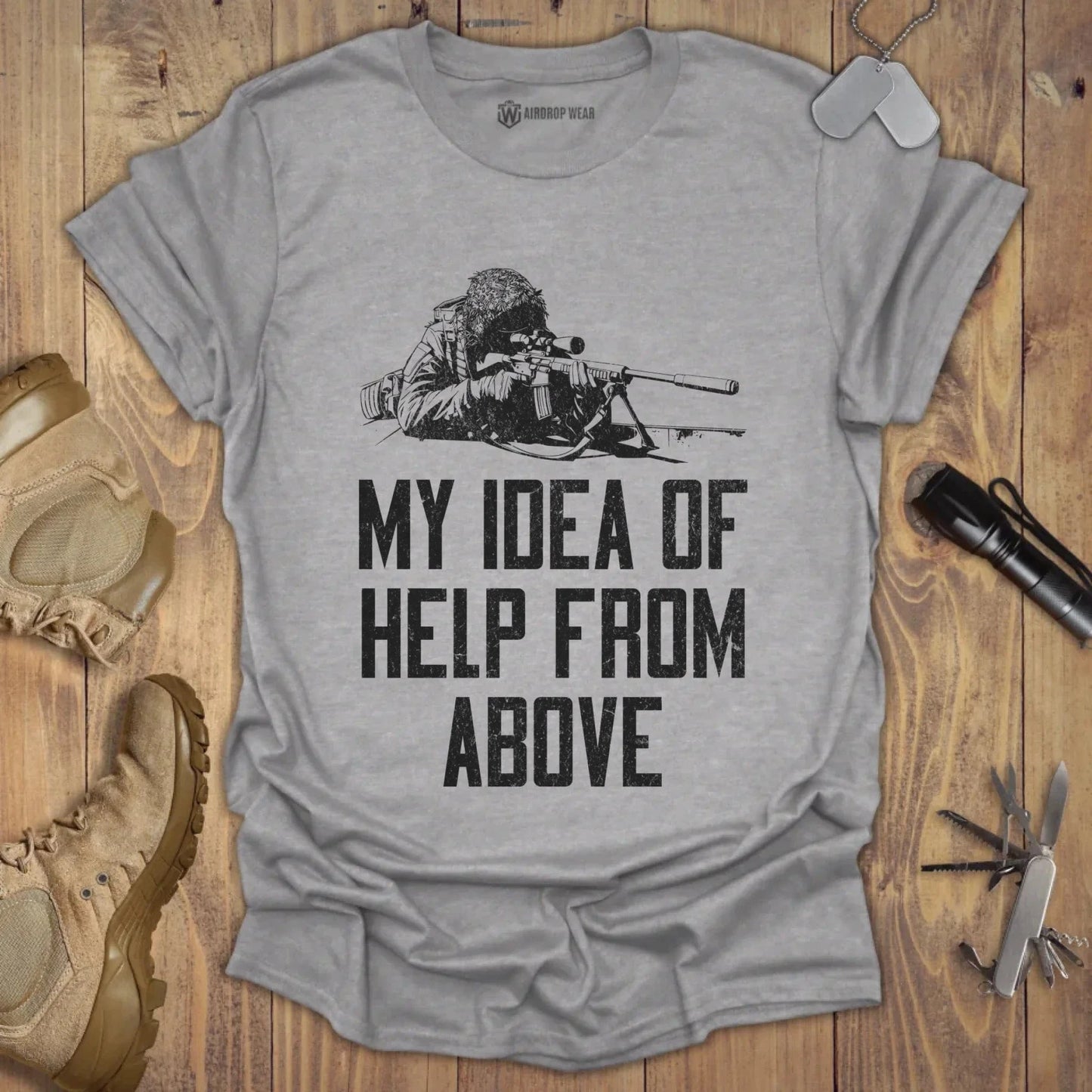 Help From Above T-shirt Sport Grey