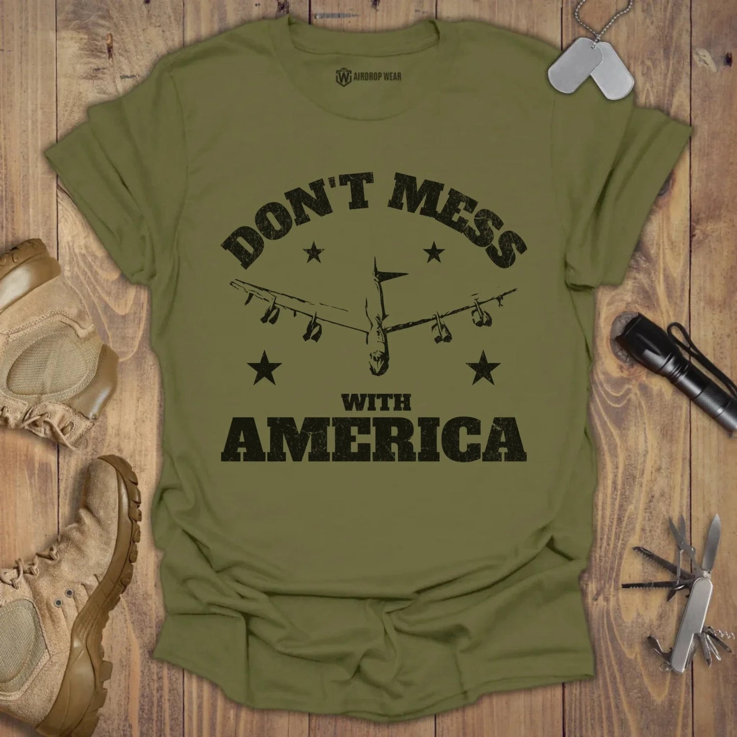 Don't Mess T-shirt Military Green