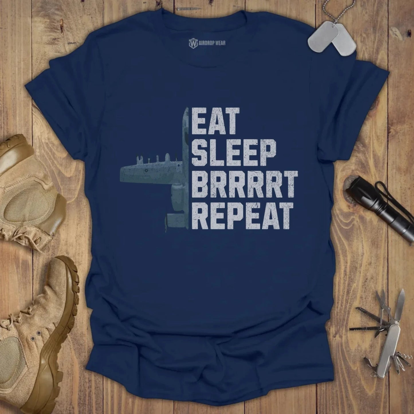 Eat Sleep Brrrrt T-shirt Navy