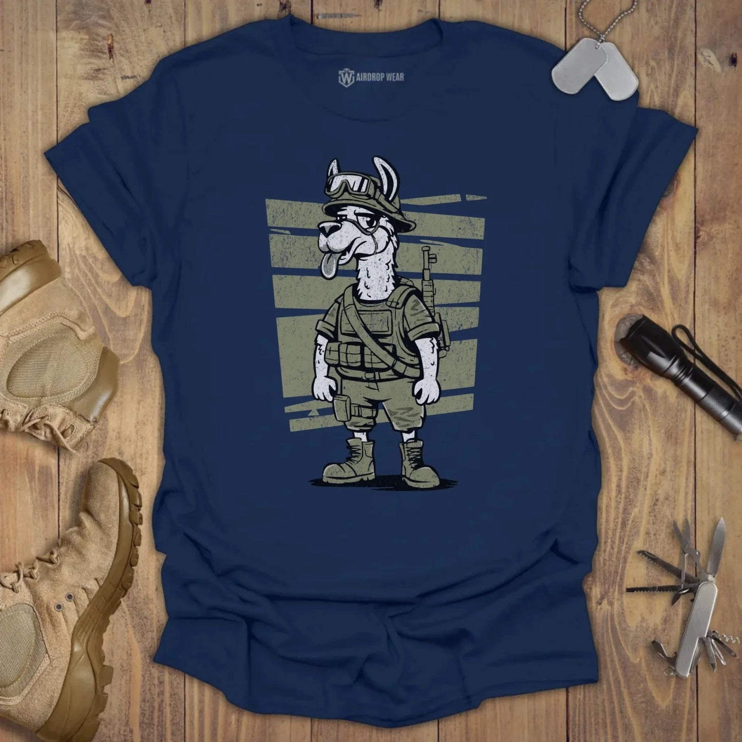 Tactical Llama T-shirt Navy