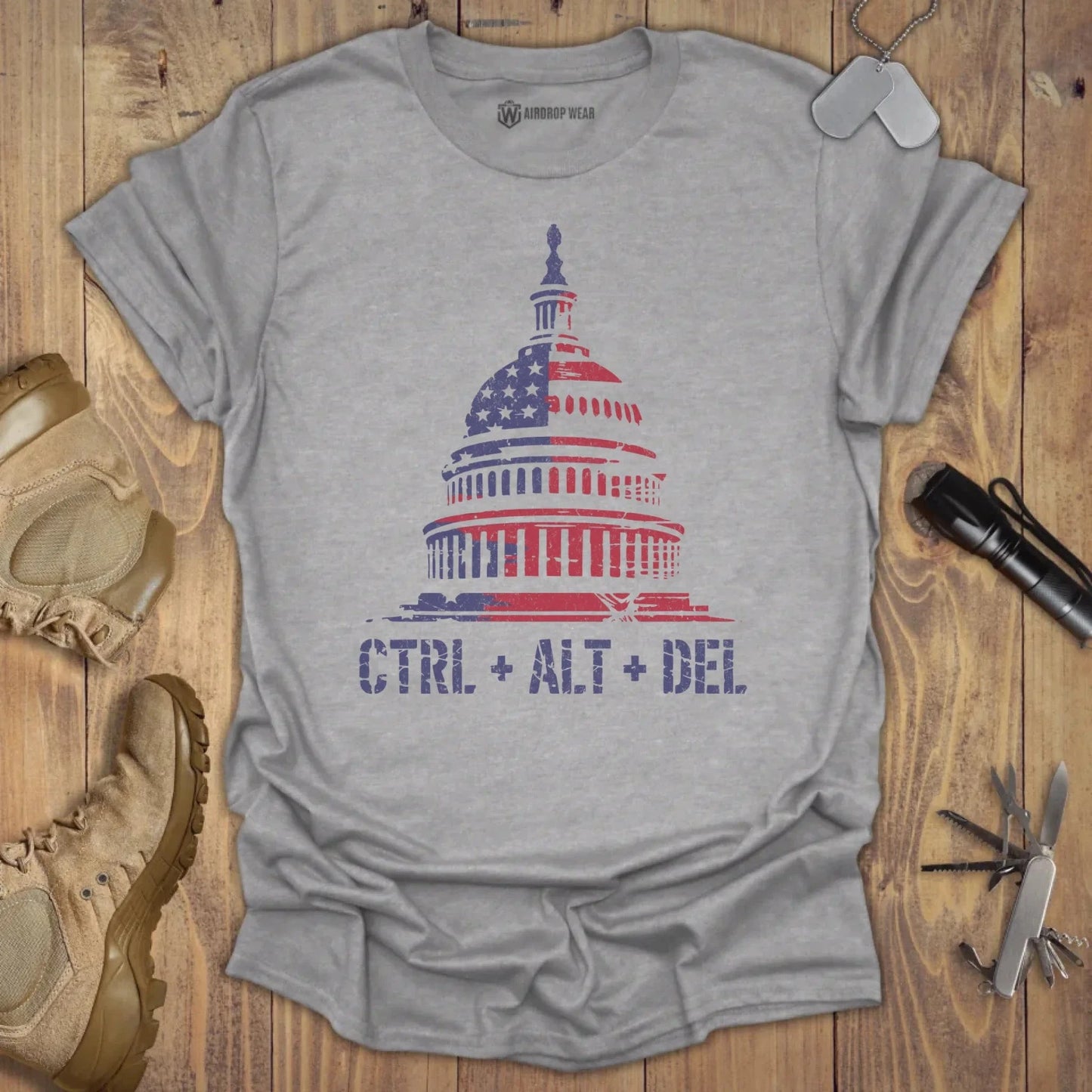 CTRL + ALT + DEL T-shirt Sport Grey