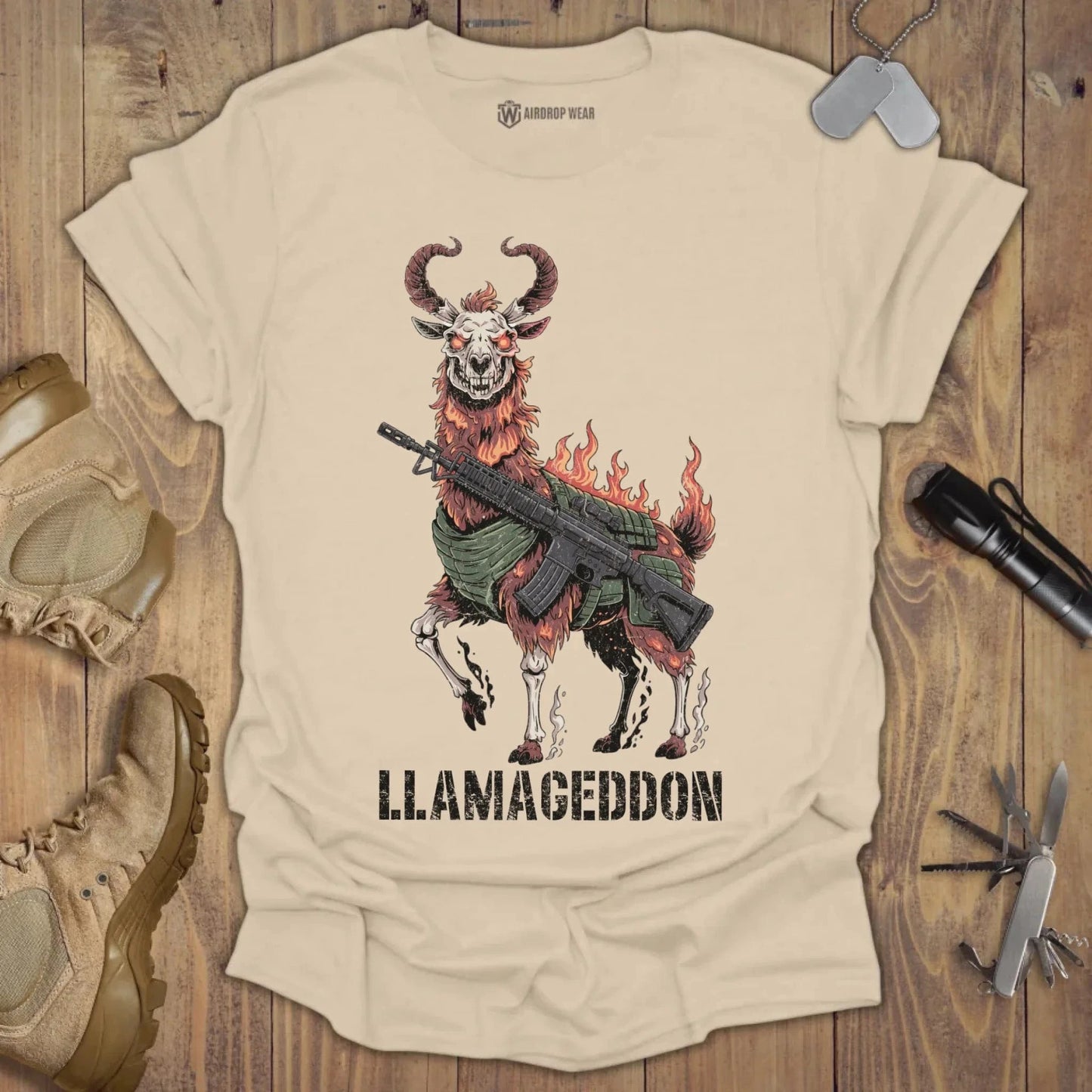 Llamageddon T-shirt Sand