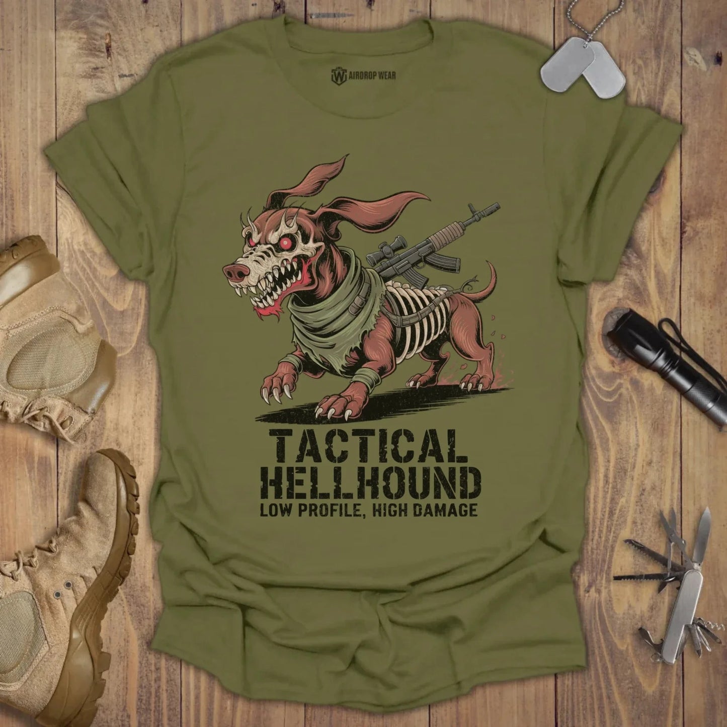 Tactical Hellhound T-shirt Military Green