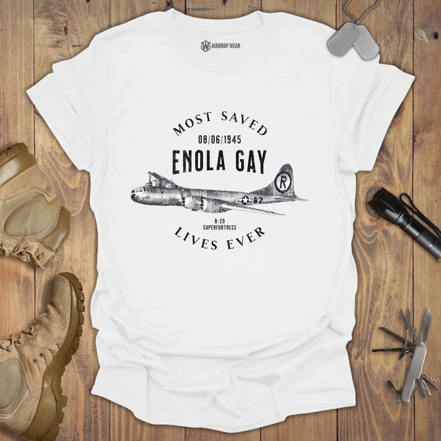 Enola Gay Saved Lives T-shirt White