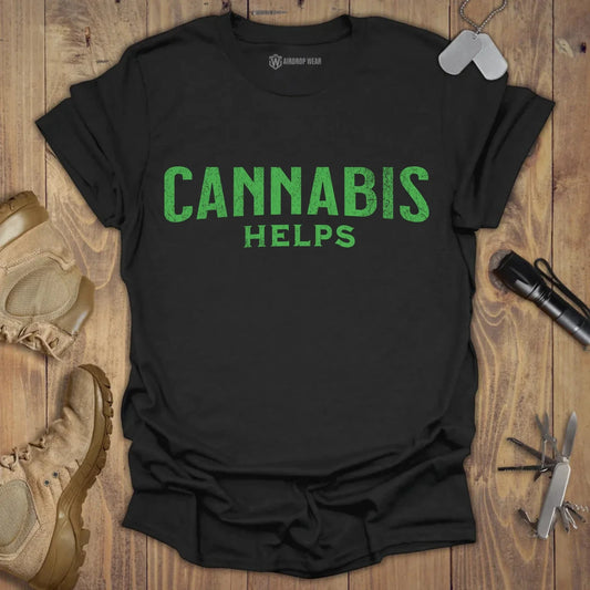 Cannabis Helps T-shirt Black