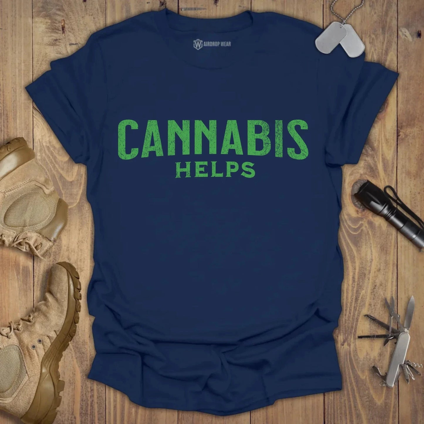 Cannabis Helps T-shirt Navy
