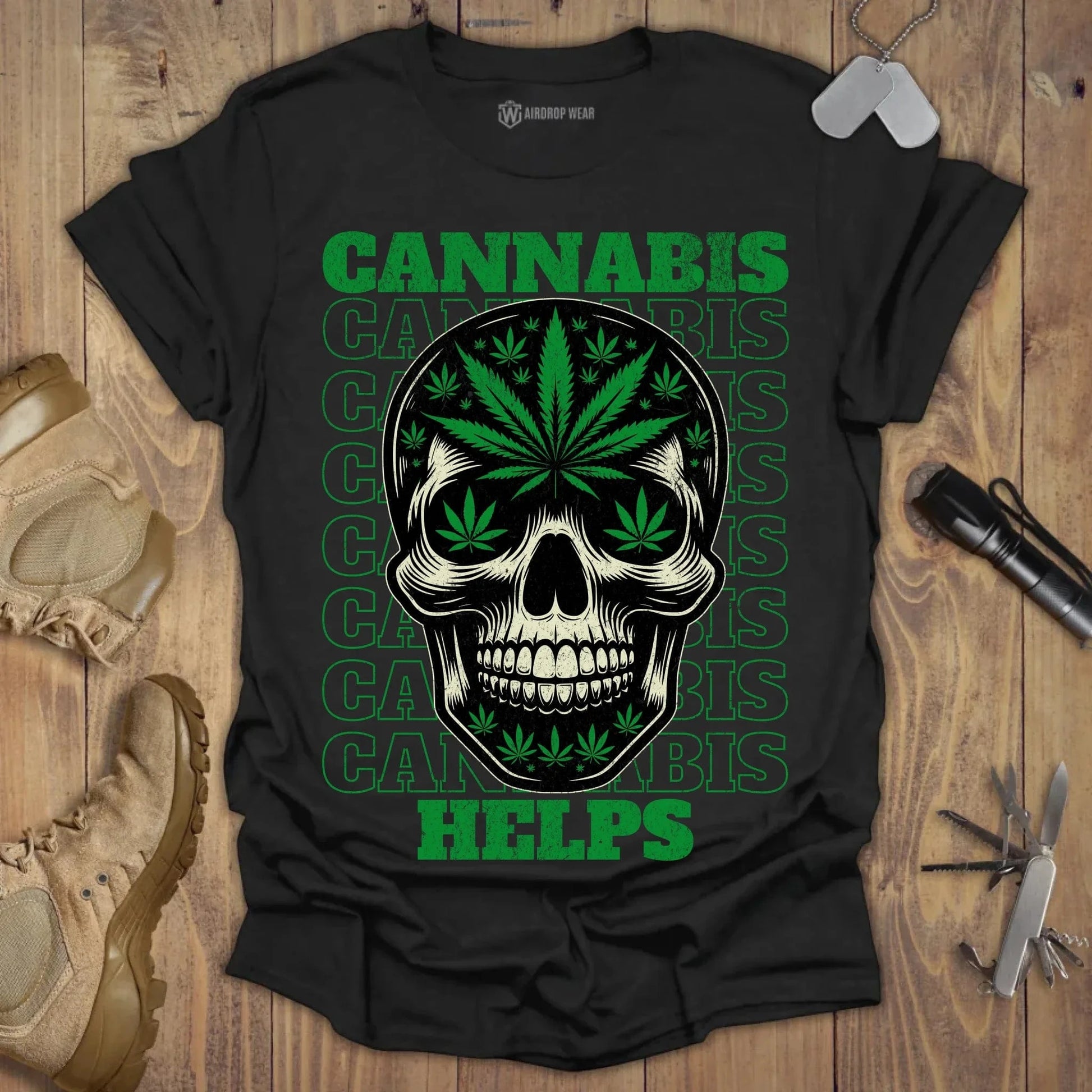 Cannabis Helps T-shirt Black
