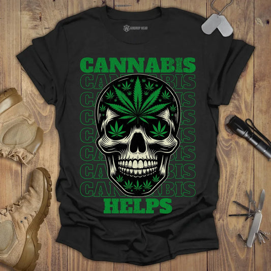Cannabis Helps T-shirt Black