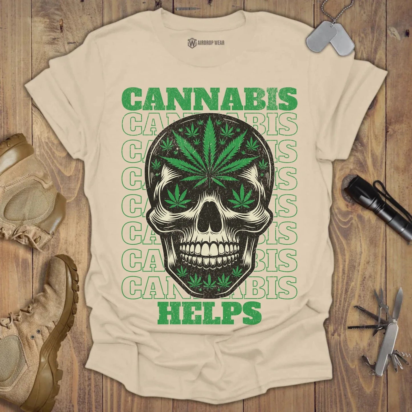 Cannabis Helps T-shirt Sand
