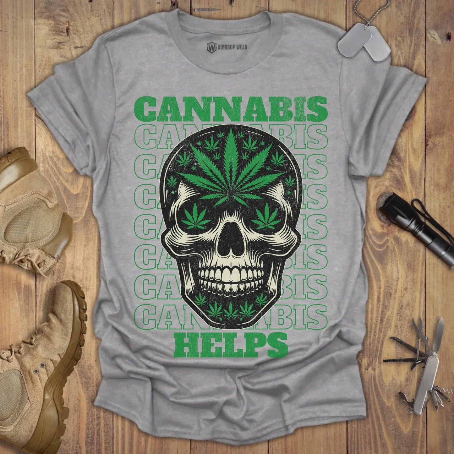 Cannabis Helps T-shirt Sport Grey