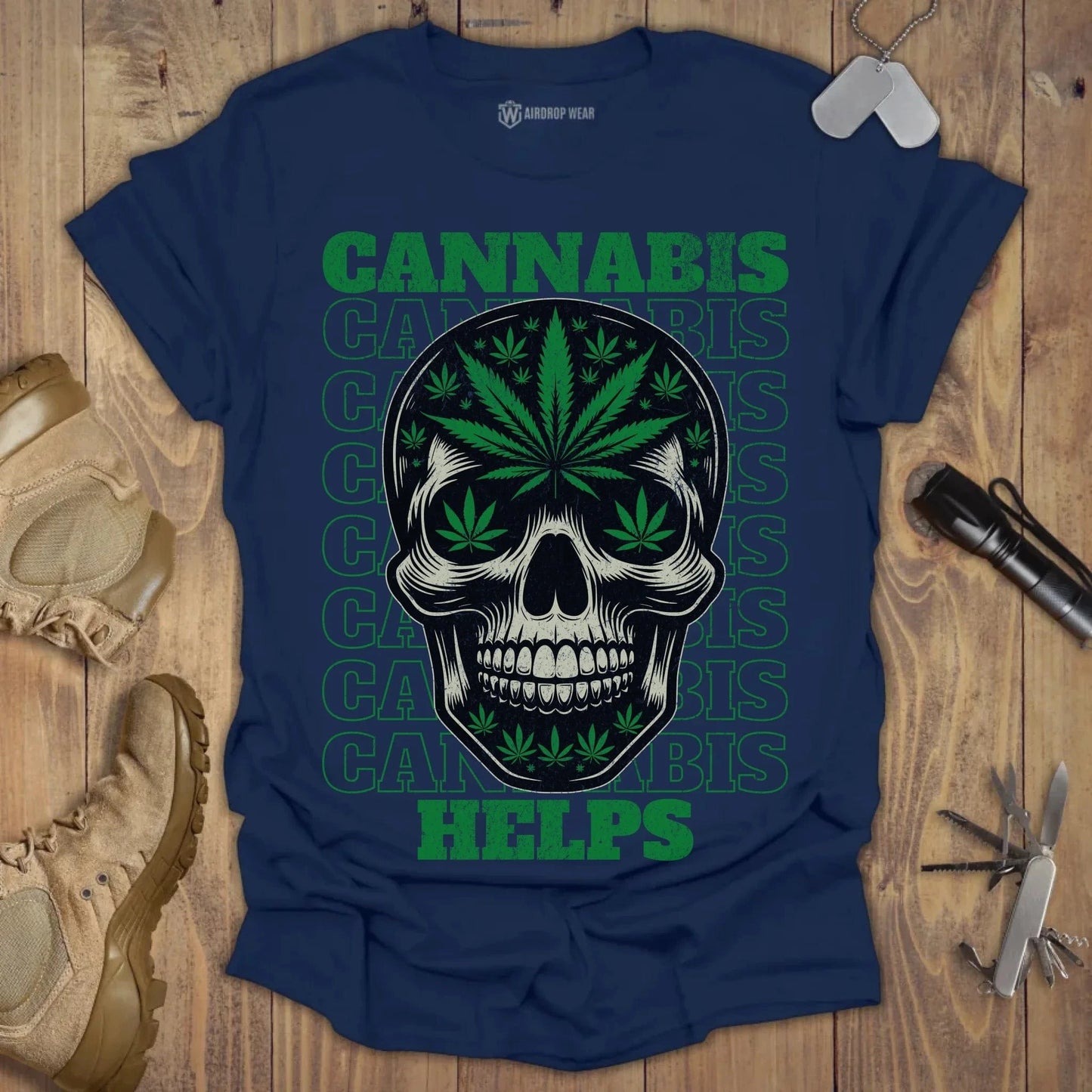 Cannabis Helps T-shirt Navy
