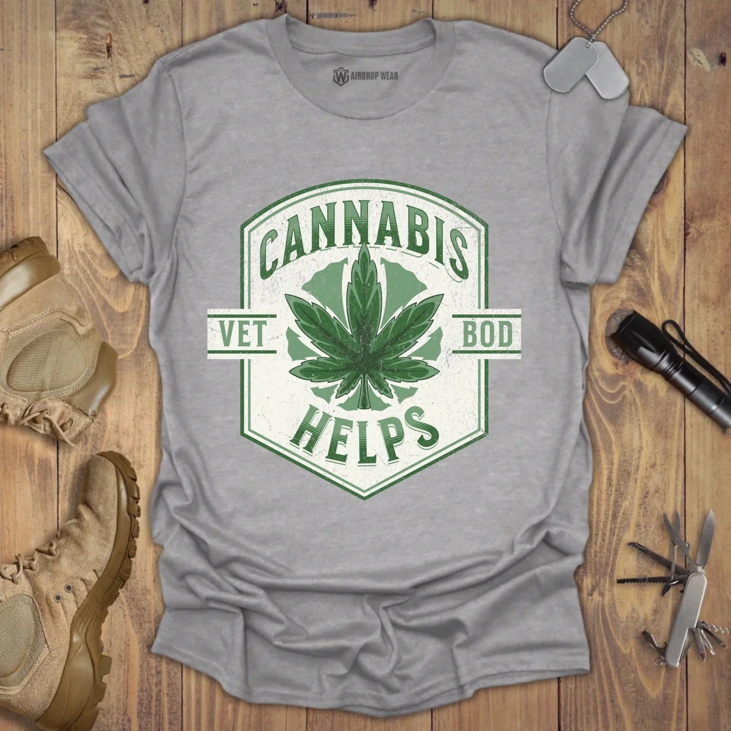 Cannabis Helps T-shirt Sport Grey