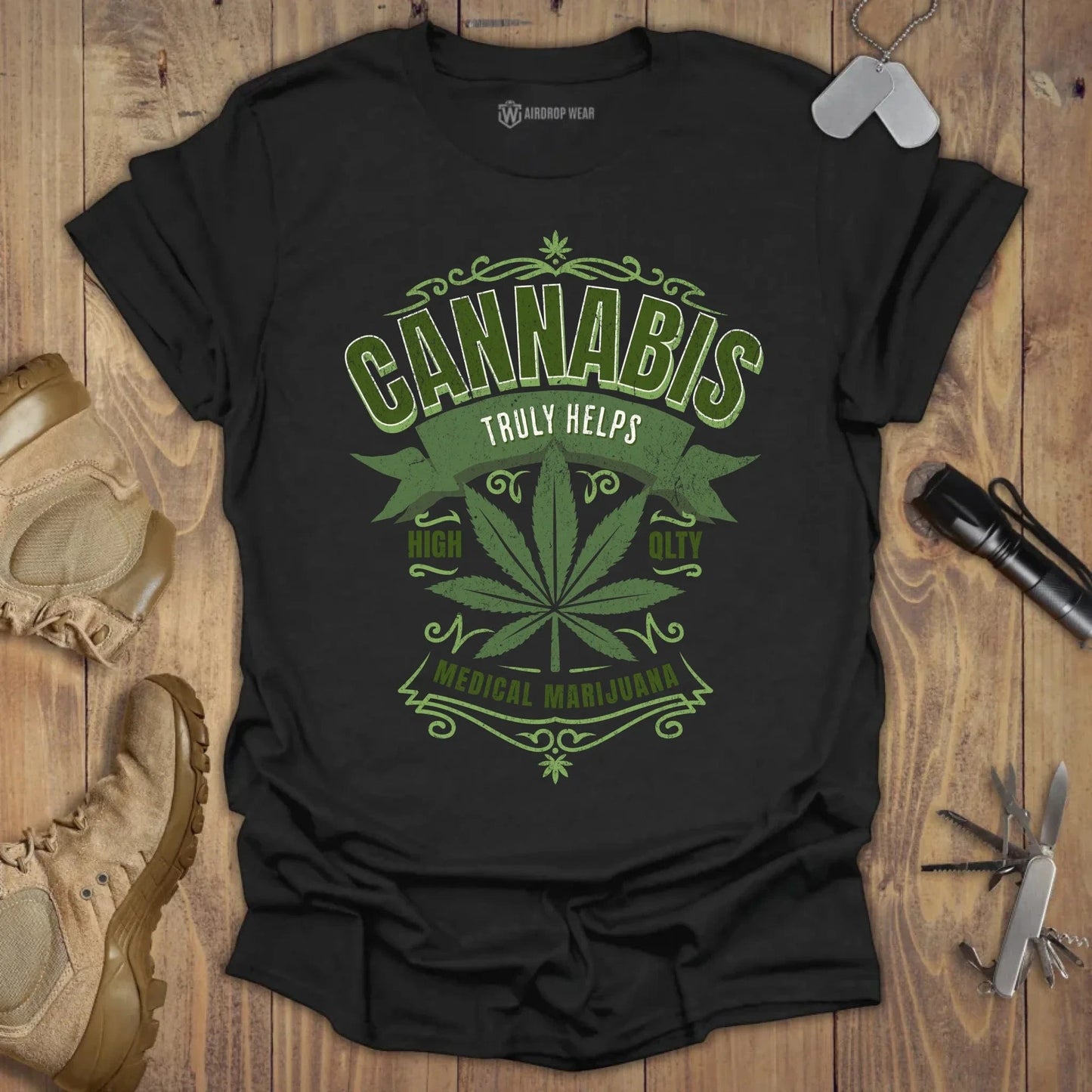 Cannabis Truly Helps T-shirt Black