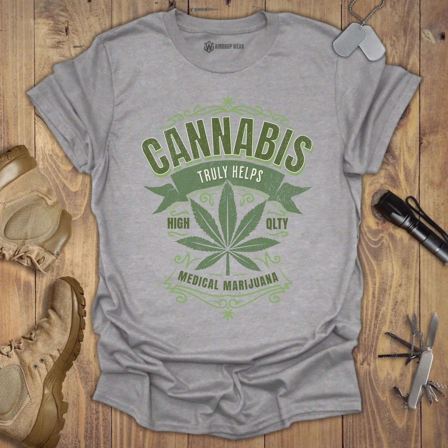 Cannabis Truly Helps T-shirt Sport Grey