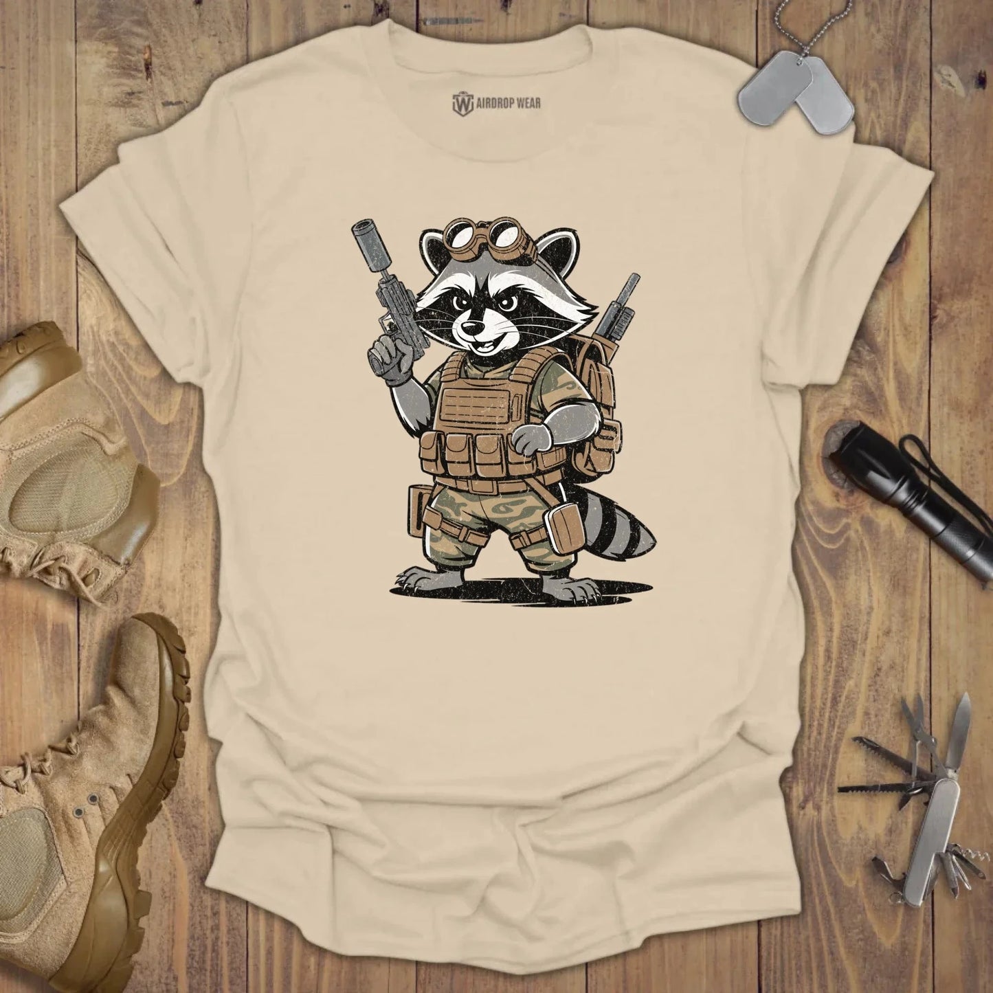 Recon Raccoon T-shirt Sand