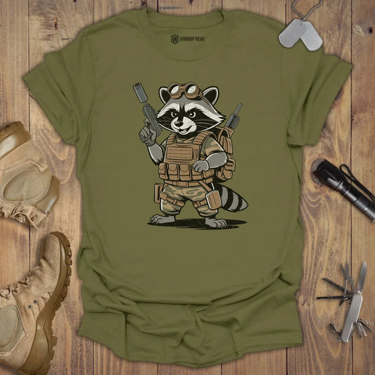 Recon Raccoon T-shirt Military Green