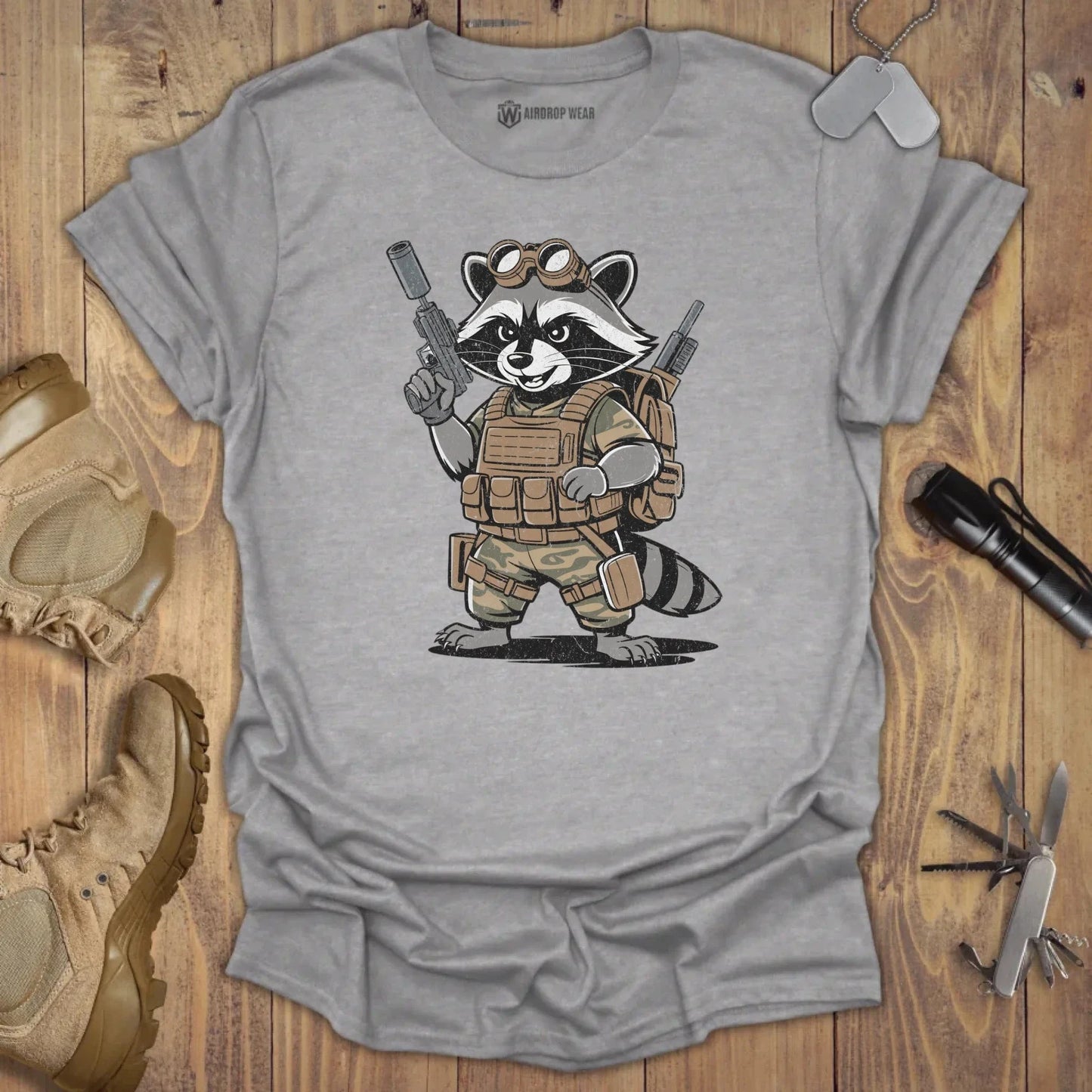 Recon Raccoon T-shirt Sport Grey