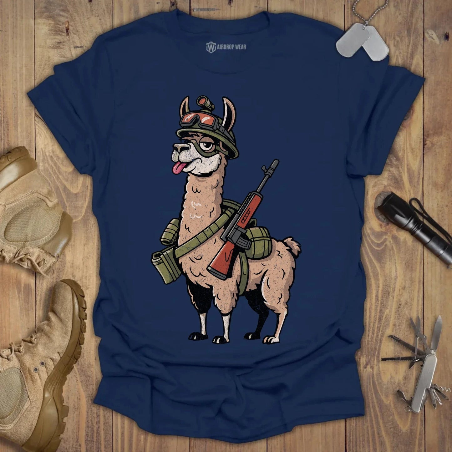 Tactical Llama T-shirt Navy