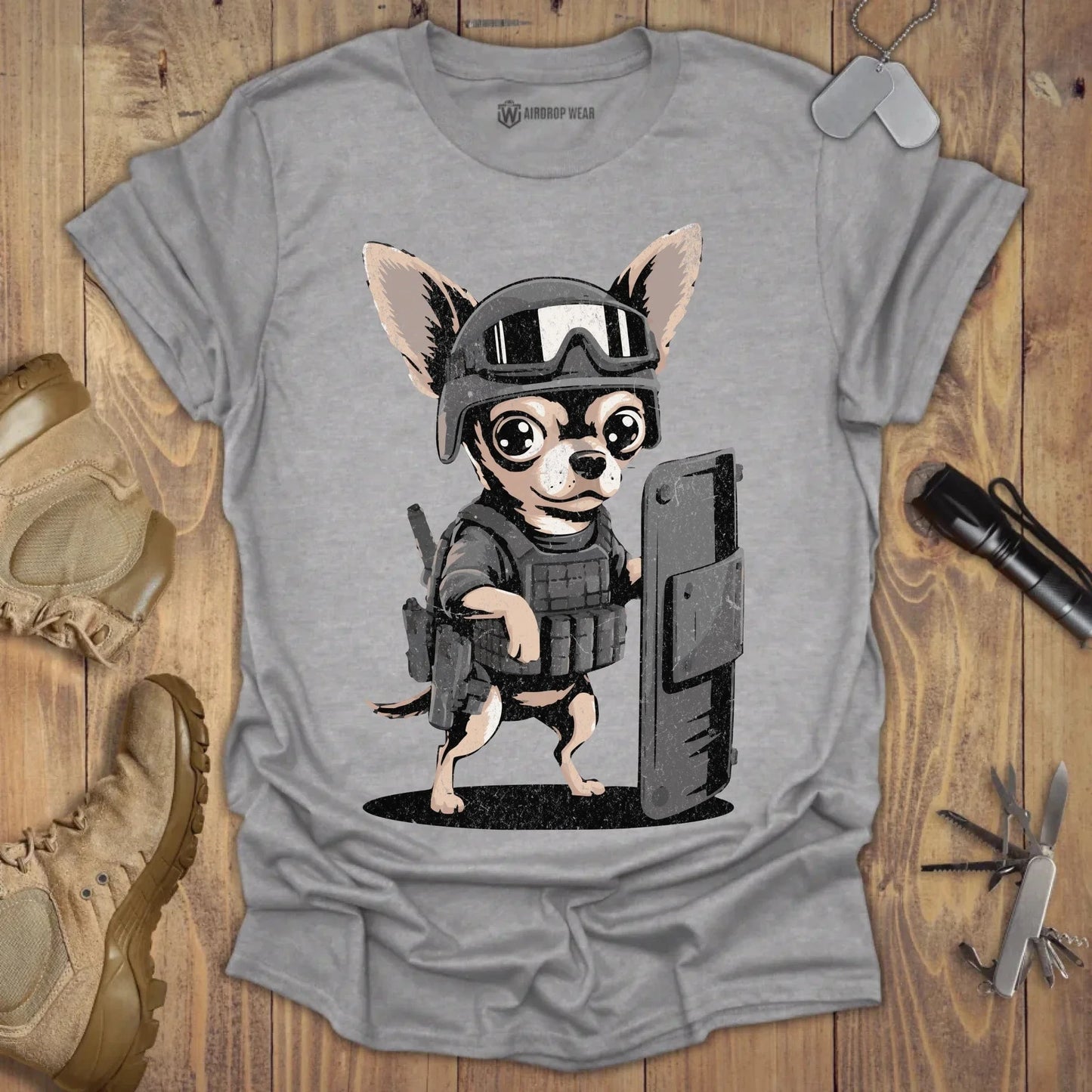 Close Quarter Combat Chihuahua T-shirt Sport Grey