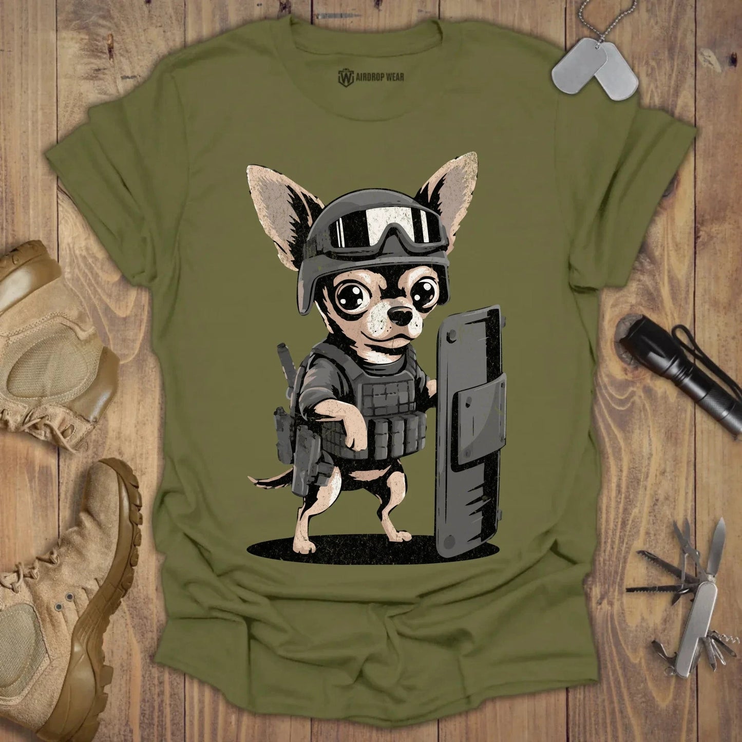 Close Quarter Combat Chihuahua T-shirt Military Green