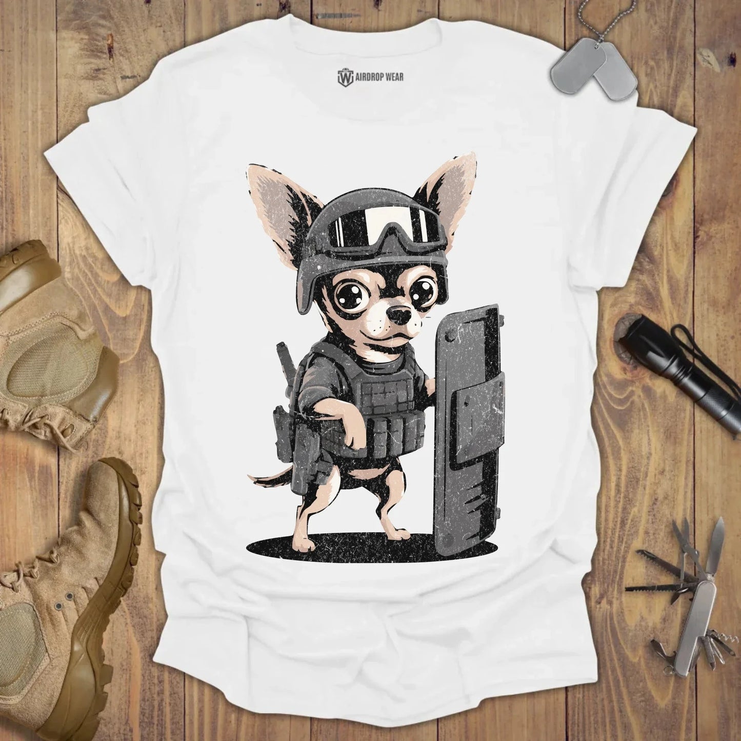 Close Quarter Combat Chihuahua T-shirt White
