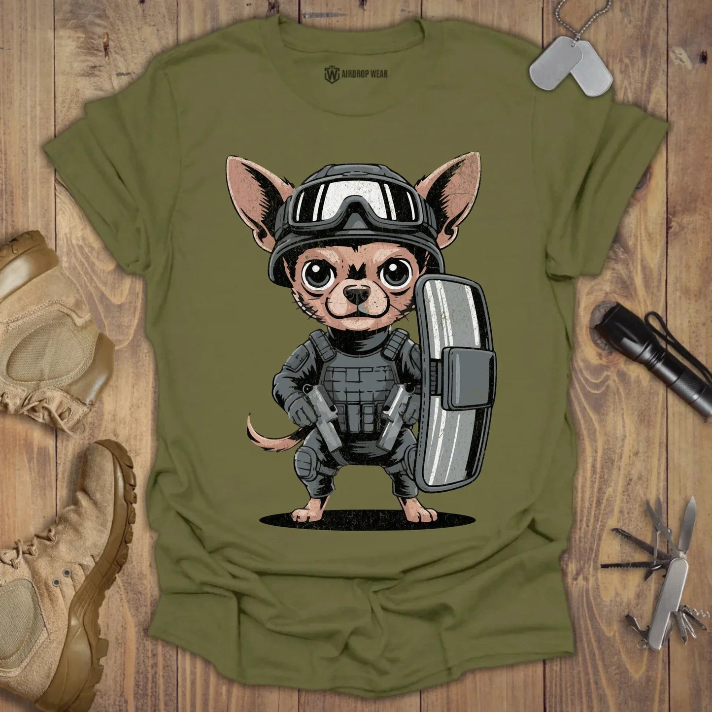 Close Quarter Combat Chihuahua T-shirt Military Green