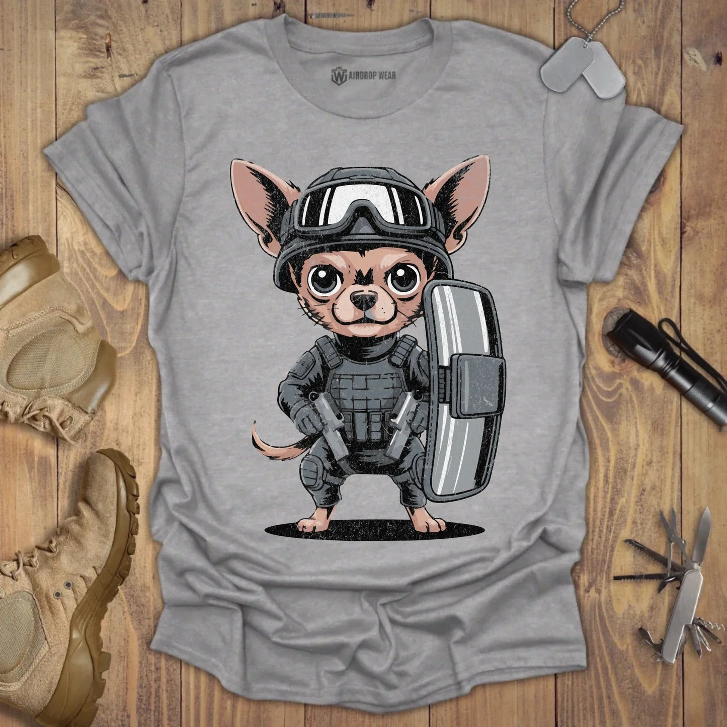 Close Quarter Combat Chihuahua T-shirt Sport Grey