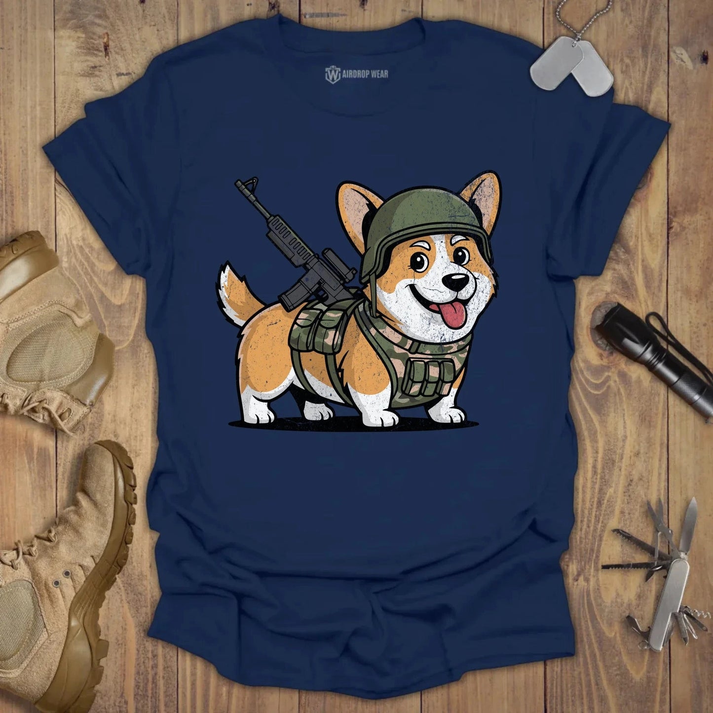 Tactical Corgi T-shirt Navy