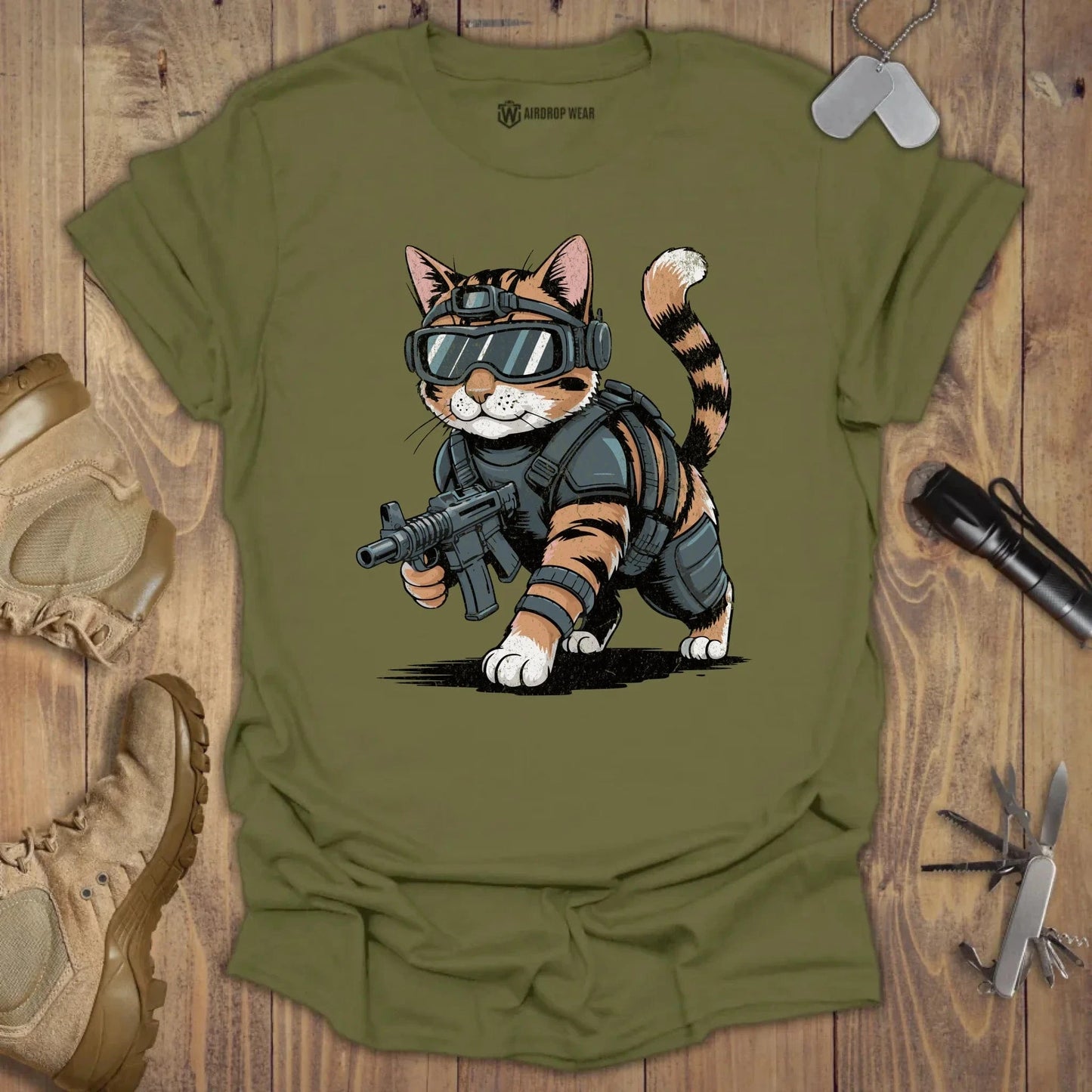 SpecOps Cat T-shirt Military Green