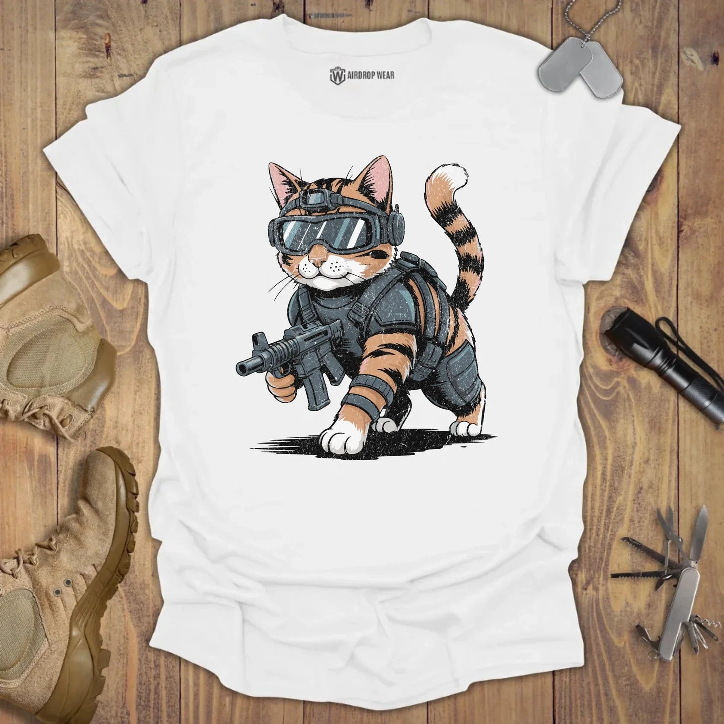 SpecOps Cat T-shirt White