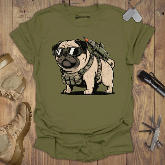 Battle Pug T-shirt Military Green
