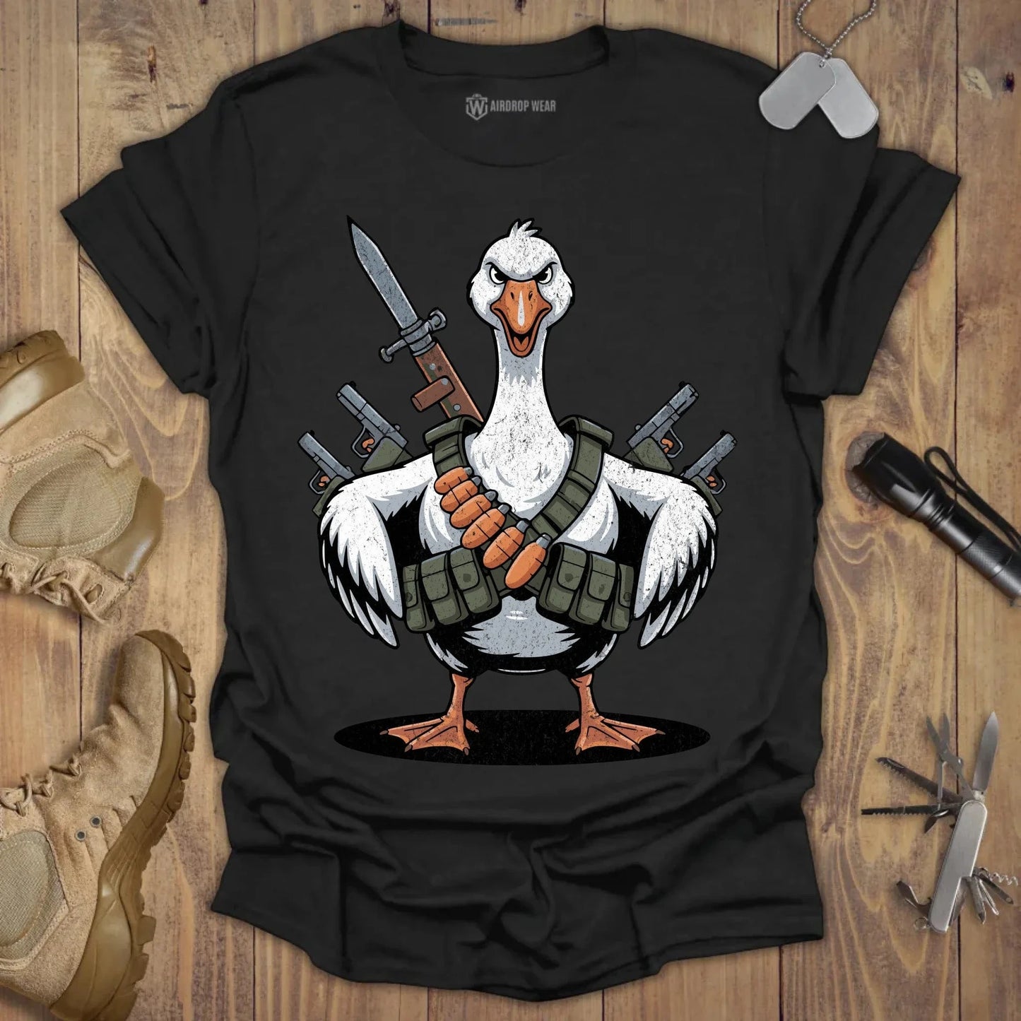 Attack Goose T-shirt Black