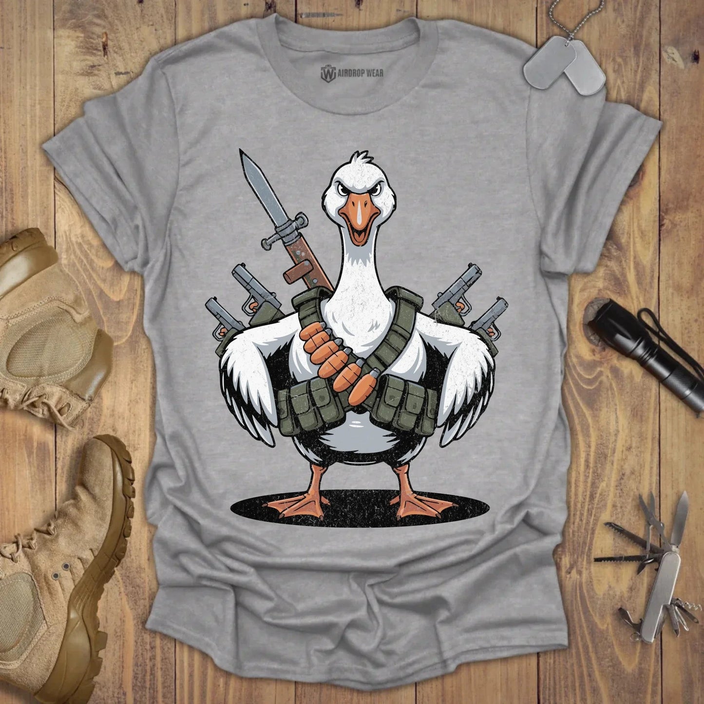 Attack Goose T-shirt Sport Grey