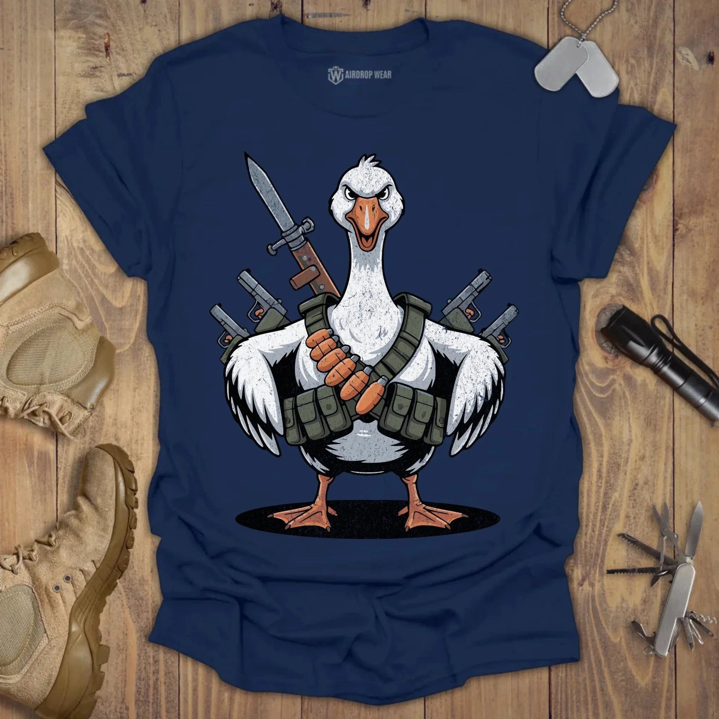 Attack Goose T-shirt Navy