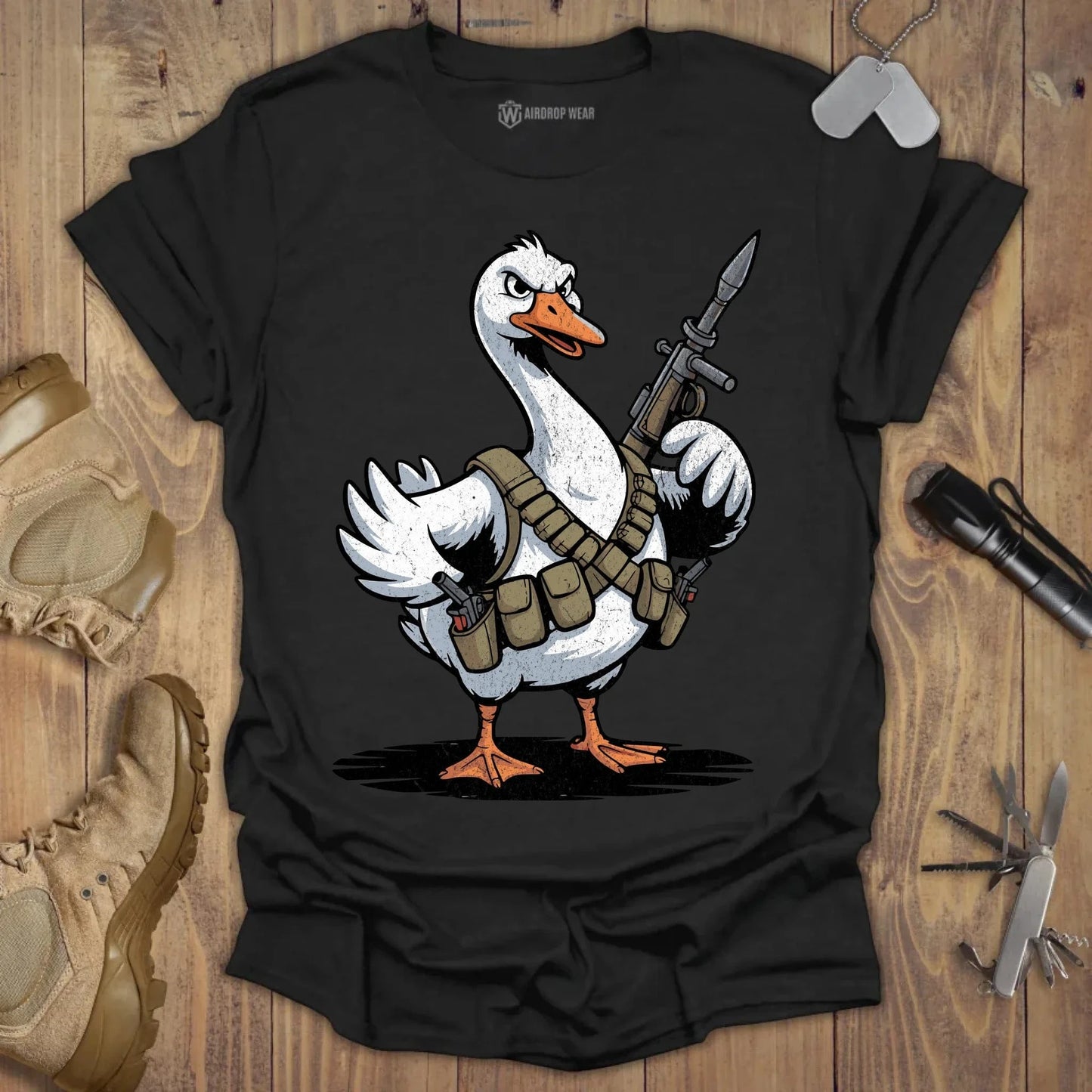 Attack Goose T-shirt Black
