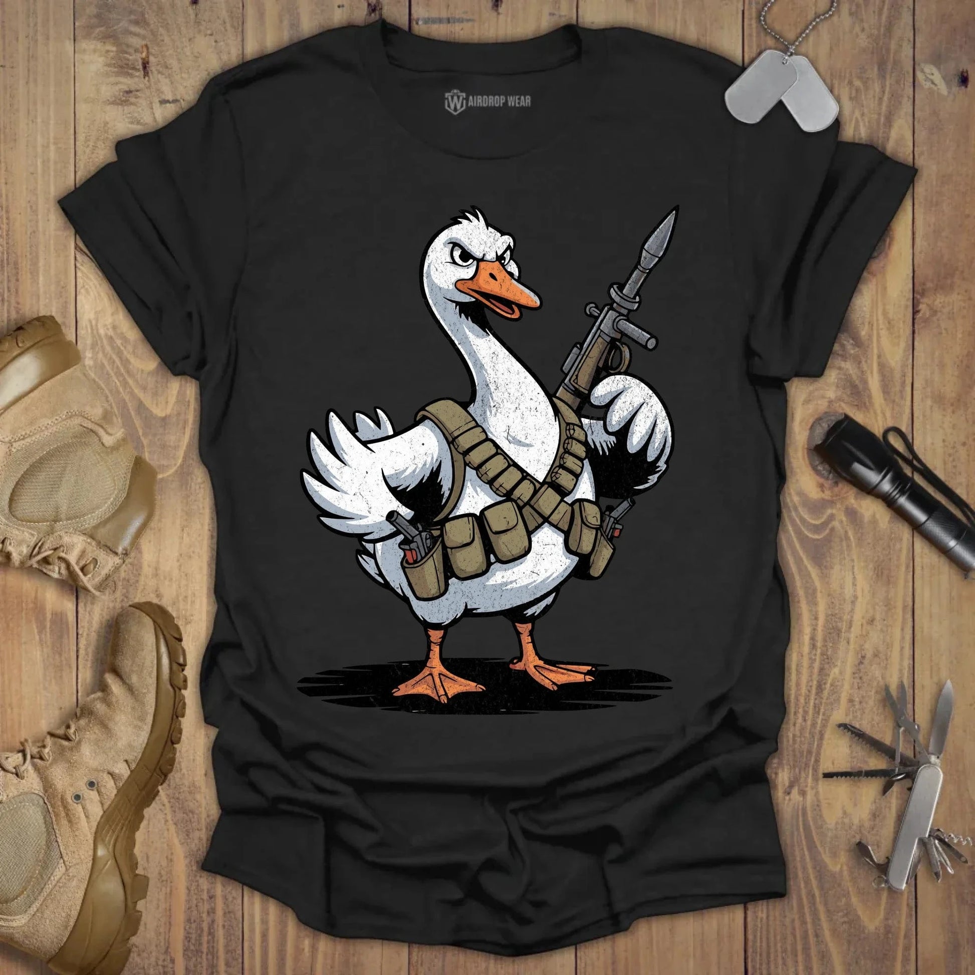 Attack Goose T-shirt Black