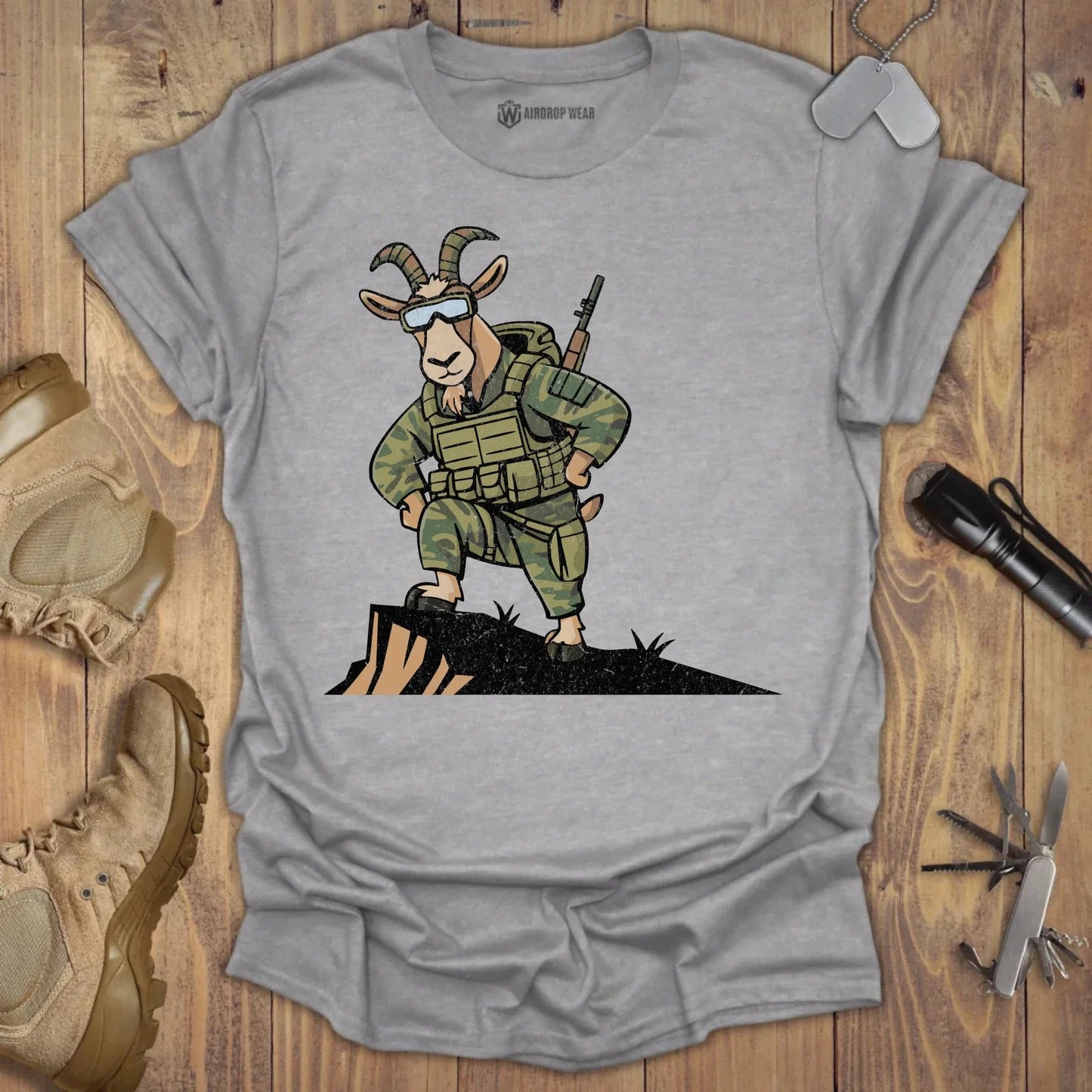 Tactical Goat T-shirt Sport Grey