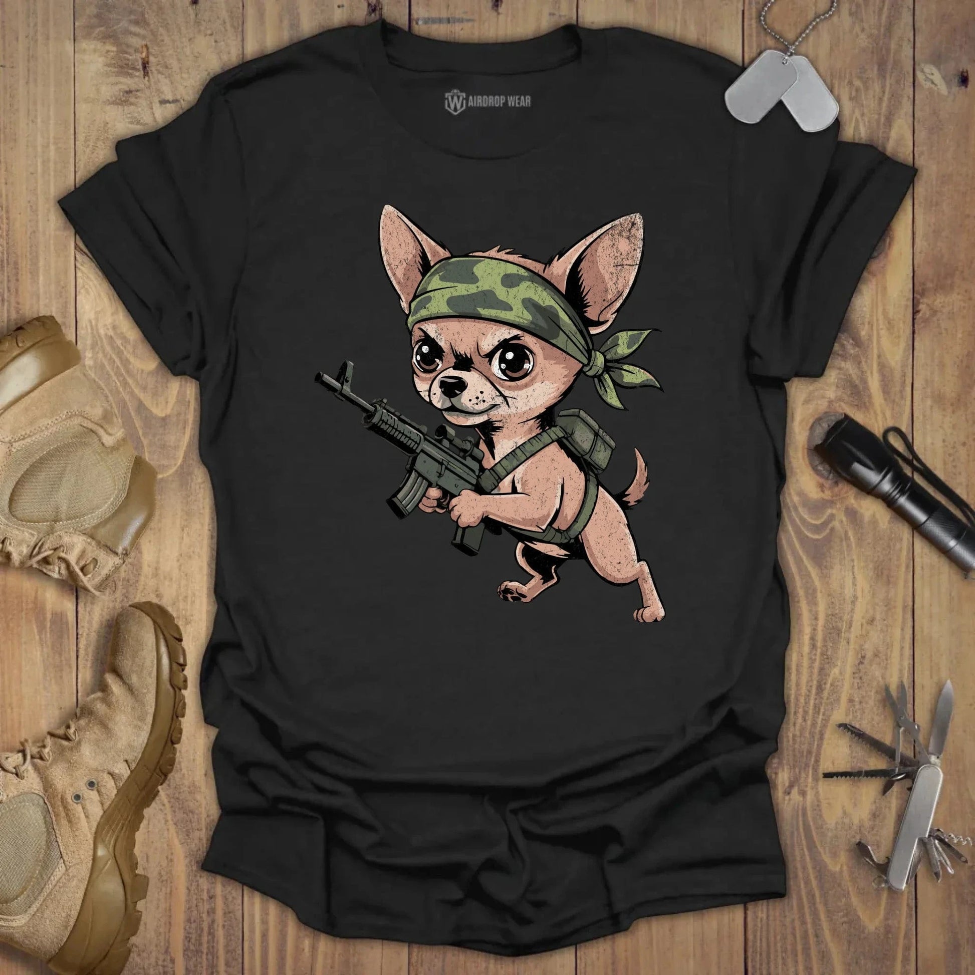 Tactical Chihuahua T-shirt Black