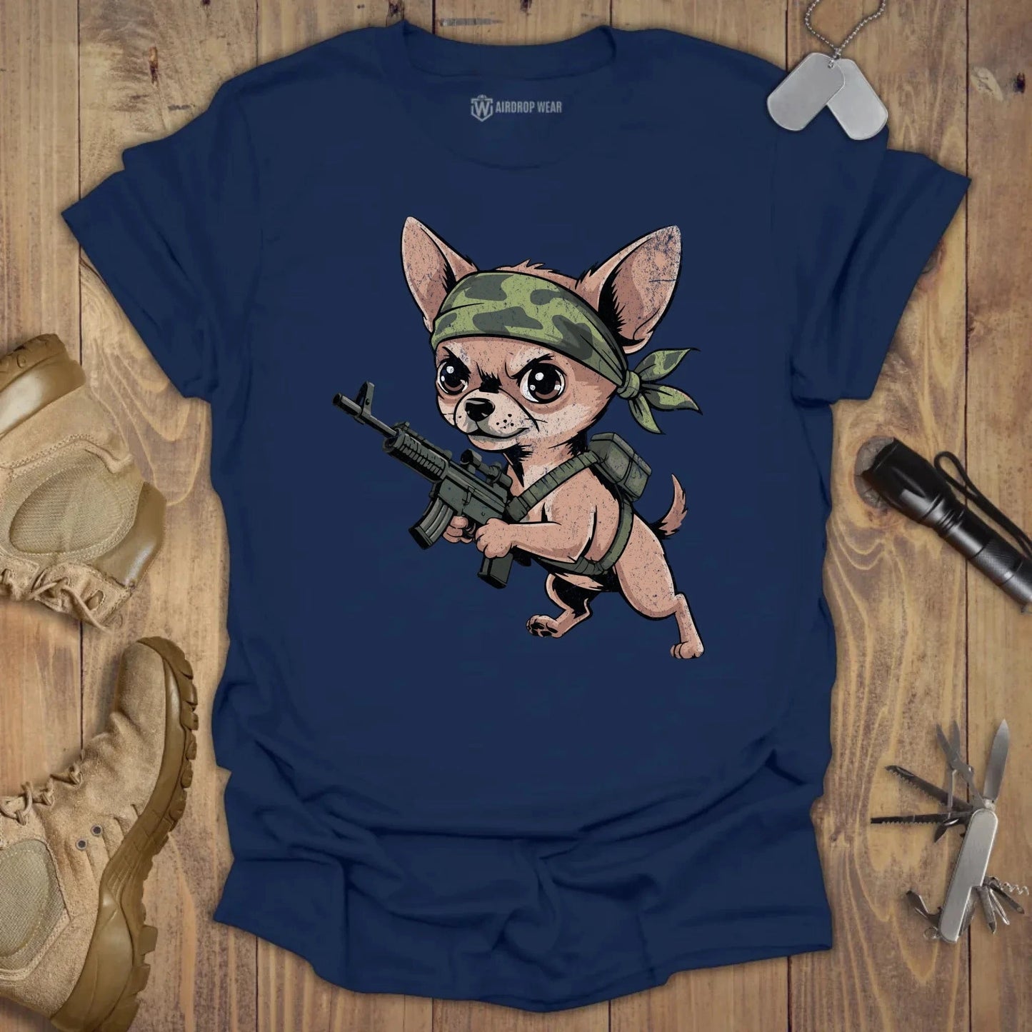Tactical Chihuahua T-shirt Navy