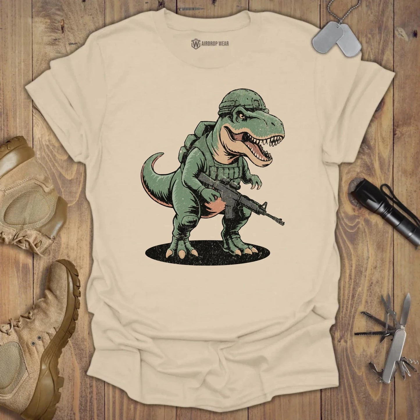 Tactical T-Rex T-shirt Sand