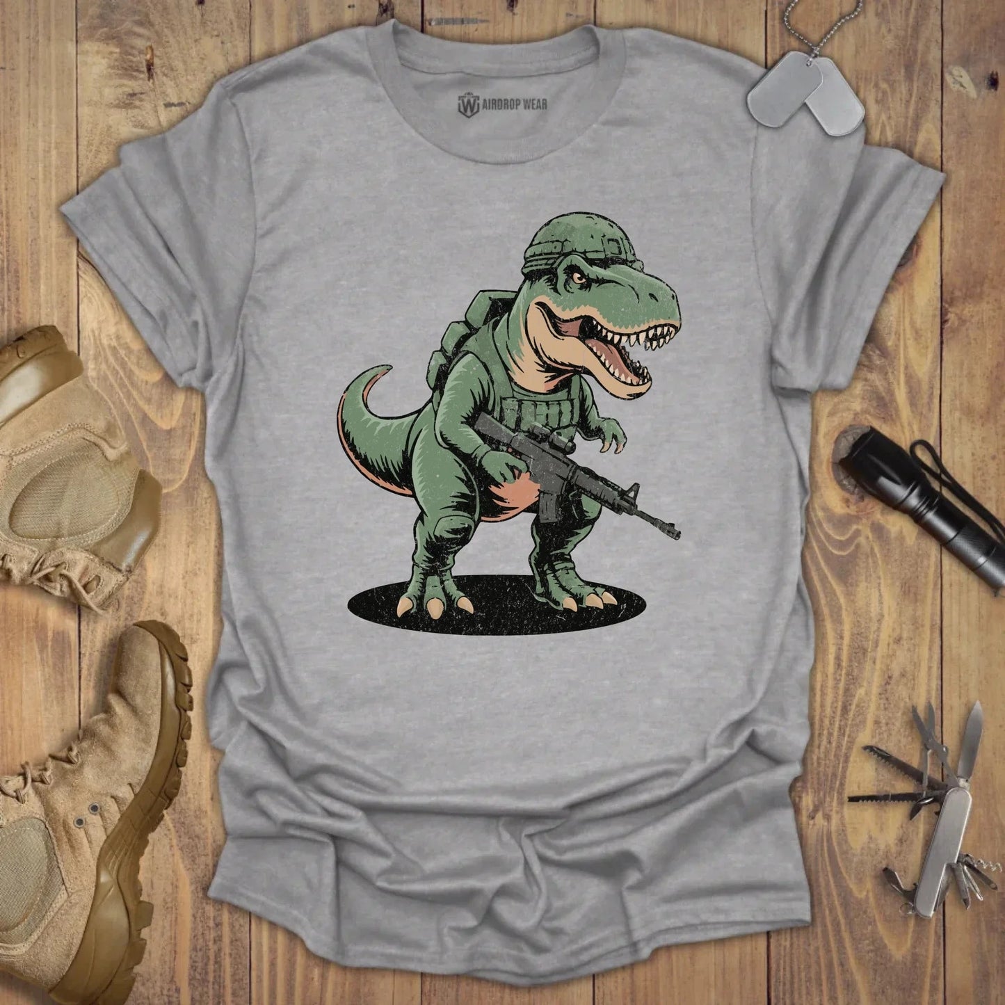 Tactical T-Rex T-shirt Sport Grey