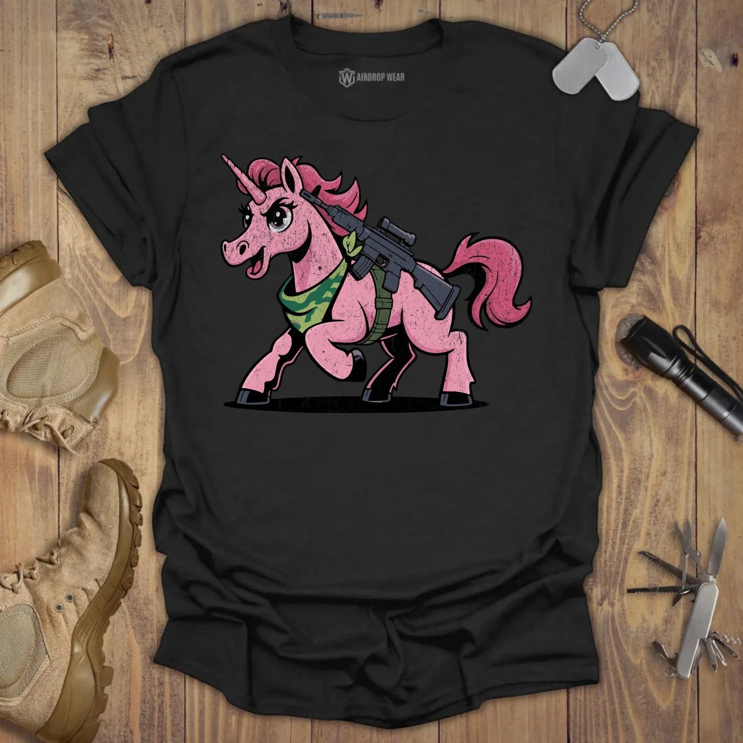 Tactical Unicorn T-shirt Black