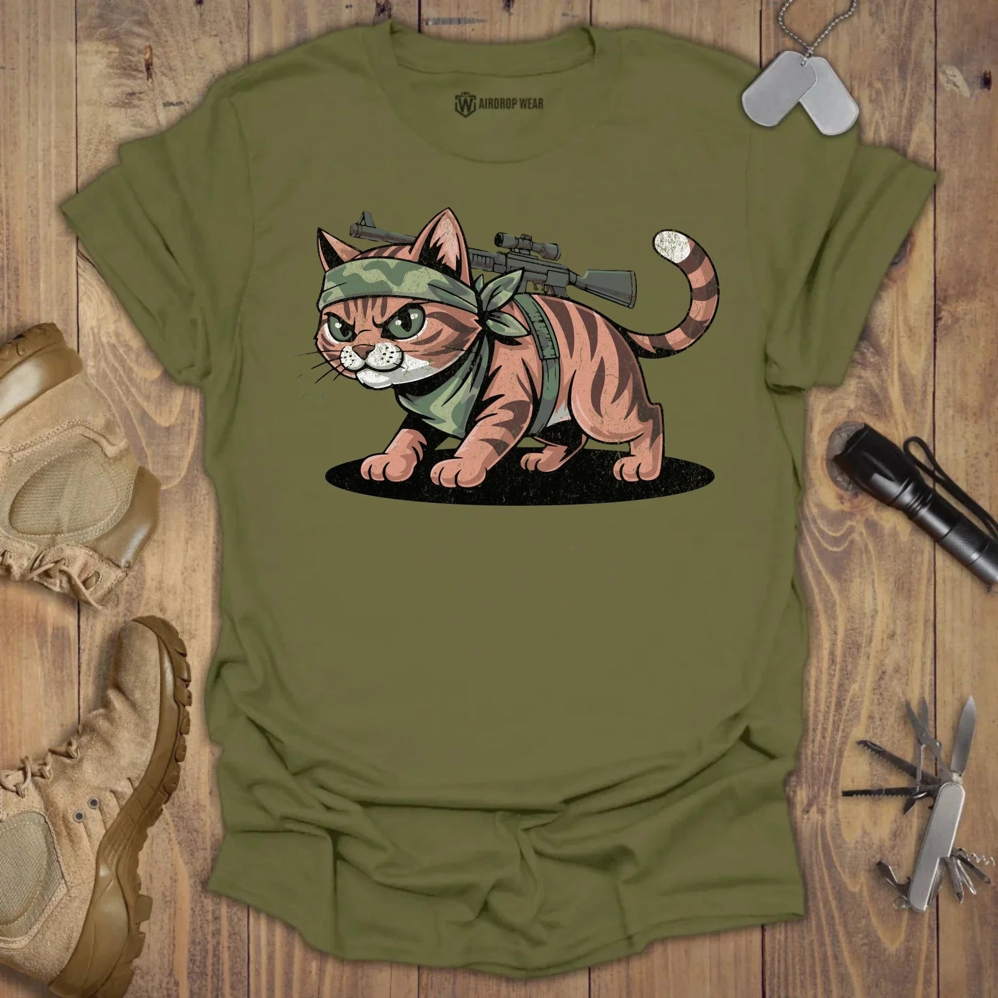 SpecOps Cat T-shirt Military Green
