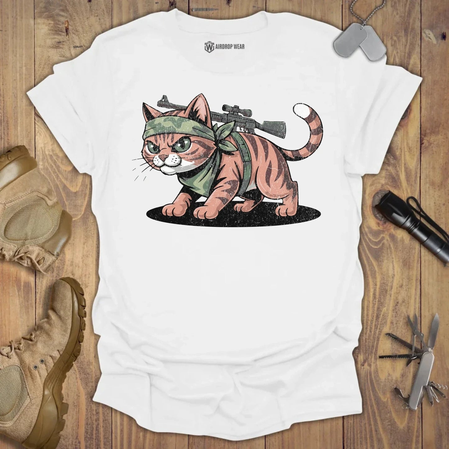 SpecOps Cat T-shirt White