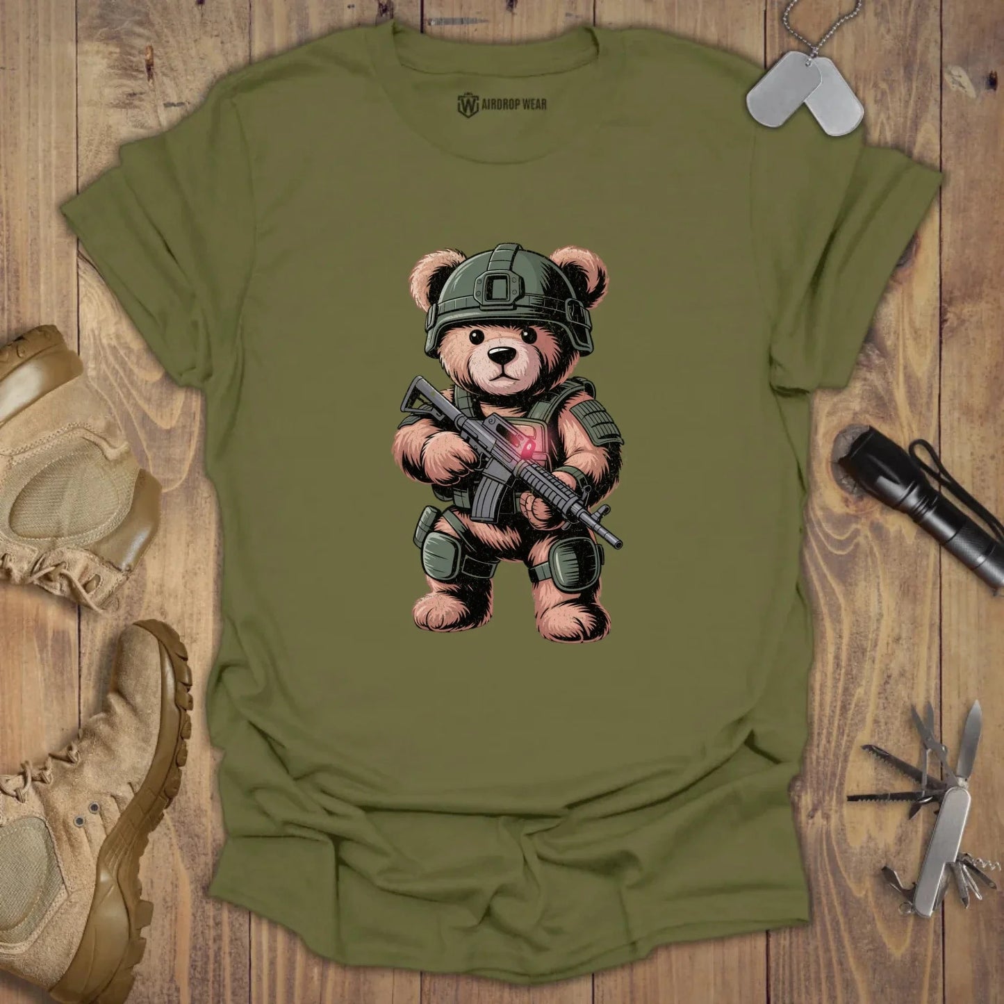 Battle Ready Teddy T-shirt Military Green